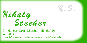 mihaly stecher business card